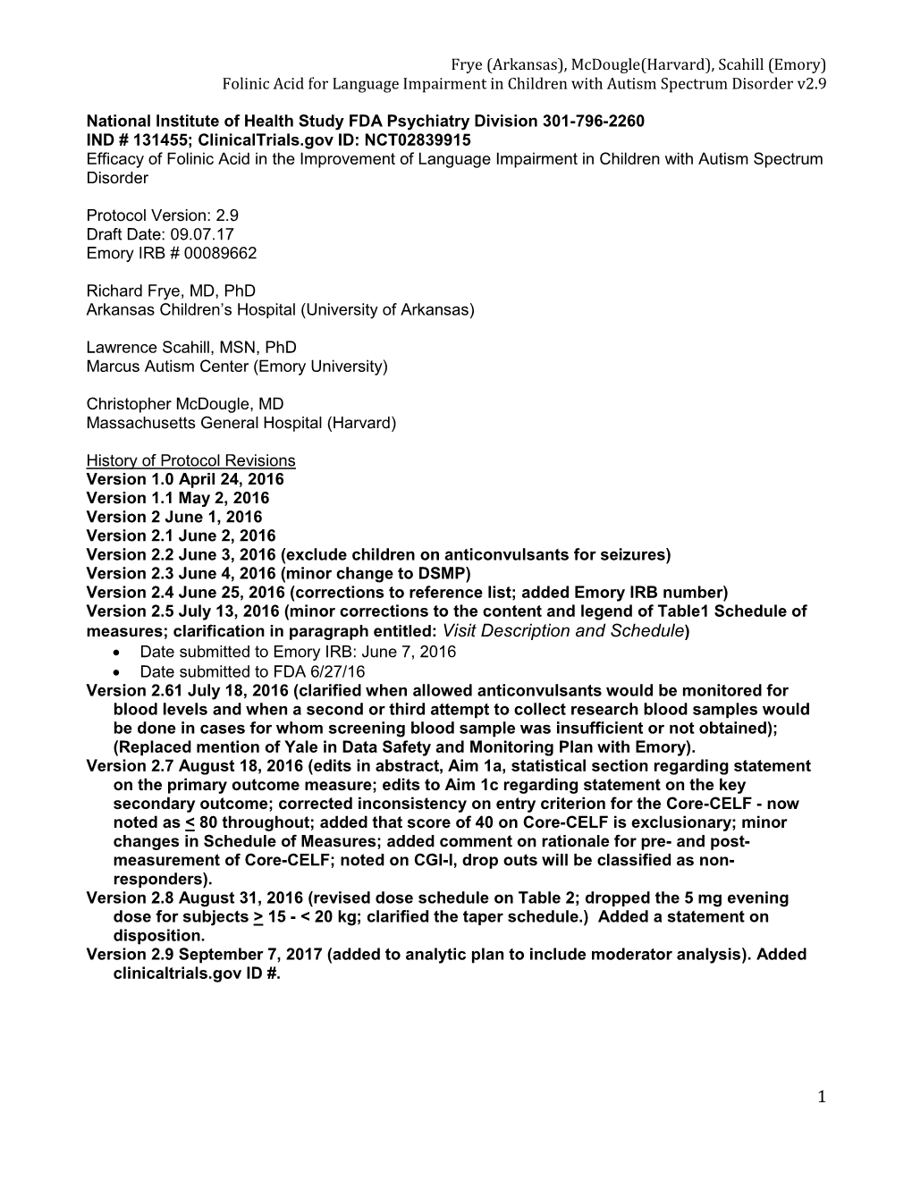 Folinic Acid for Language Impairment in Children with Autism Spectrum Disorder V2.9