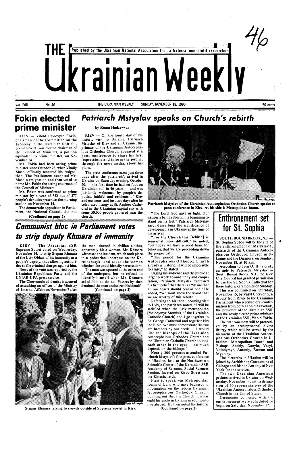 The Ukrainian Weekly 1990, No.46