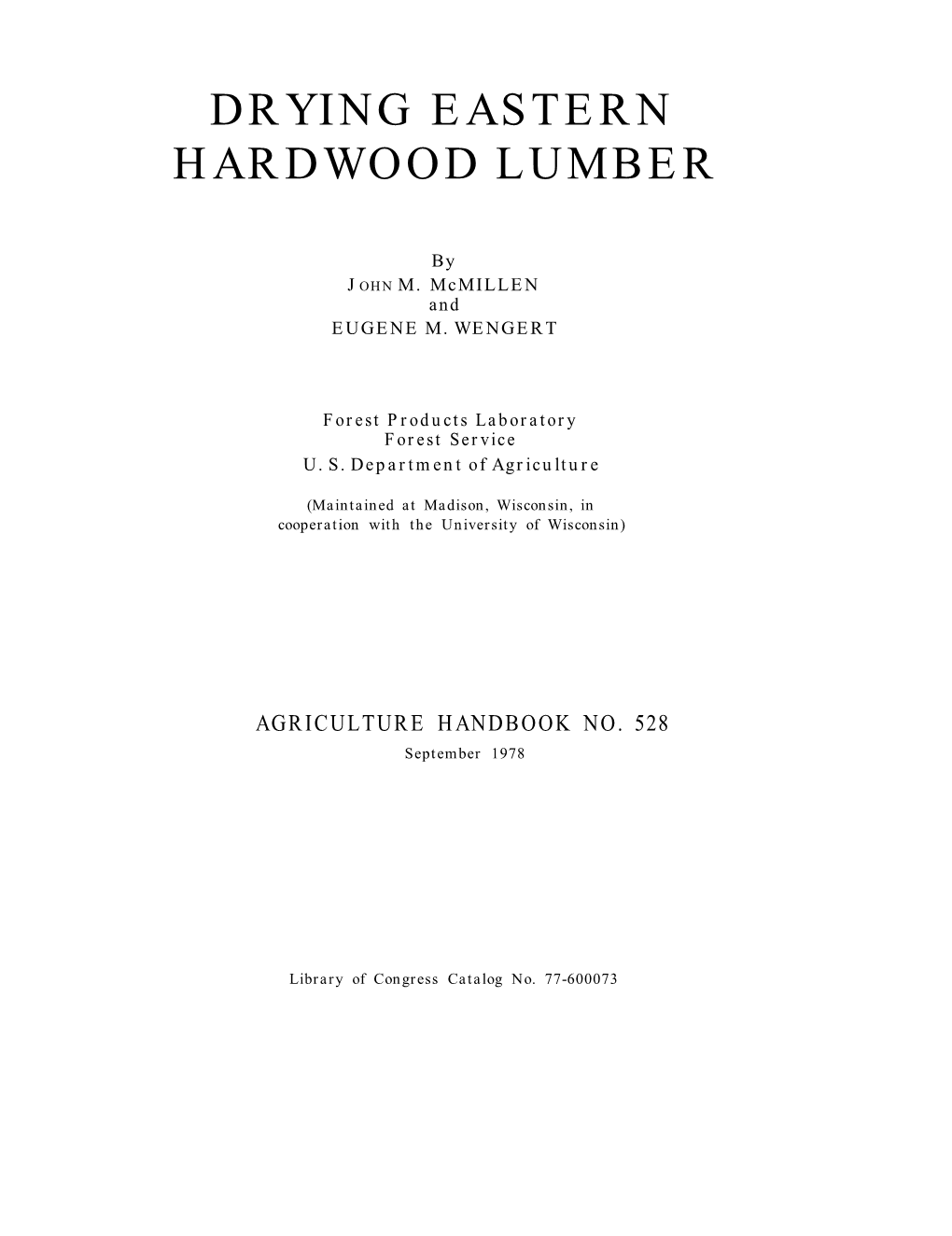 Drying Eastern Hardwood Lumber