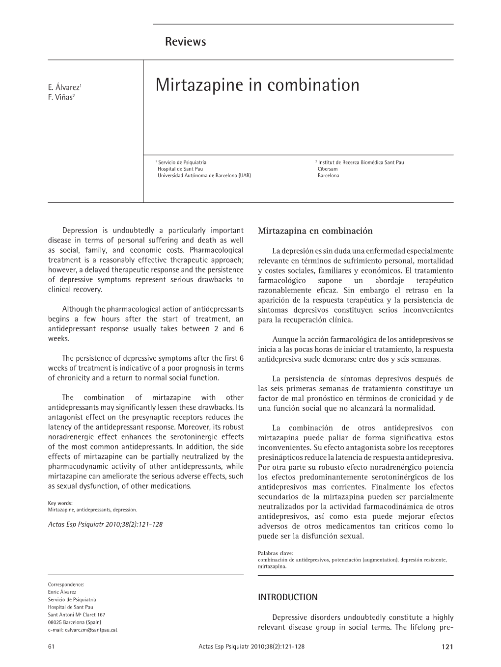 Mirtazapine in Combination F