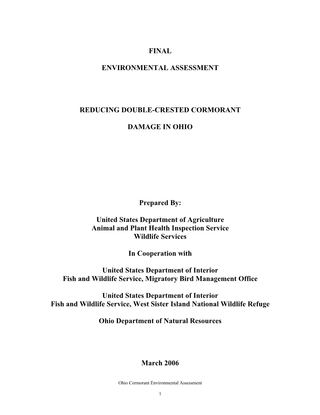 Final Environmental Assessment Reducing