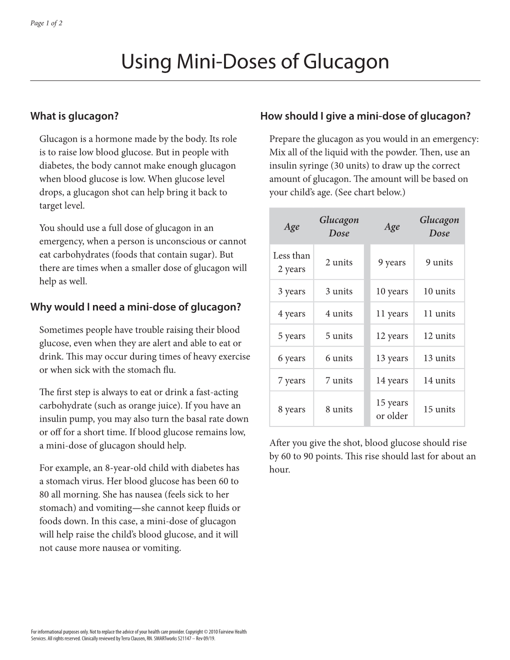 Using Mini-Doses of Glucagon