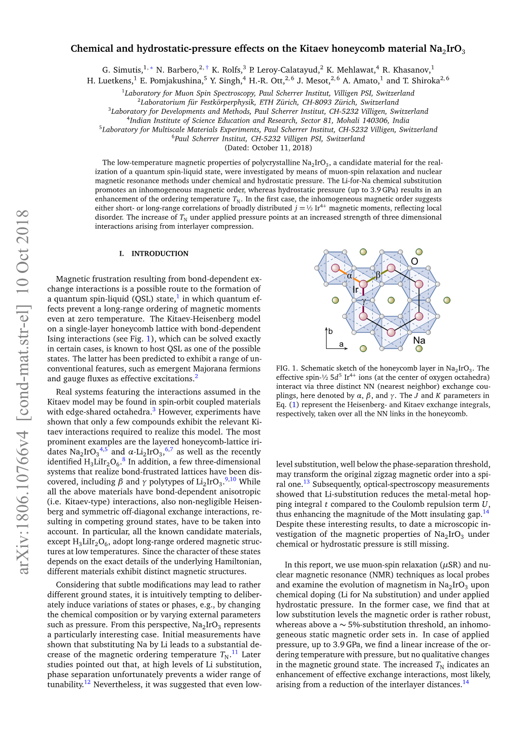 Arxiv:1806.10766V4 [Cond-Mat.Str-El] 10 Oct 2018 Different Materials Exhibit Distinct Magnetic Structures