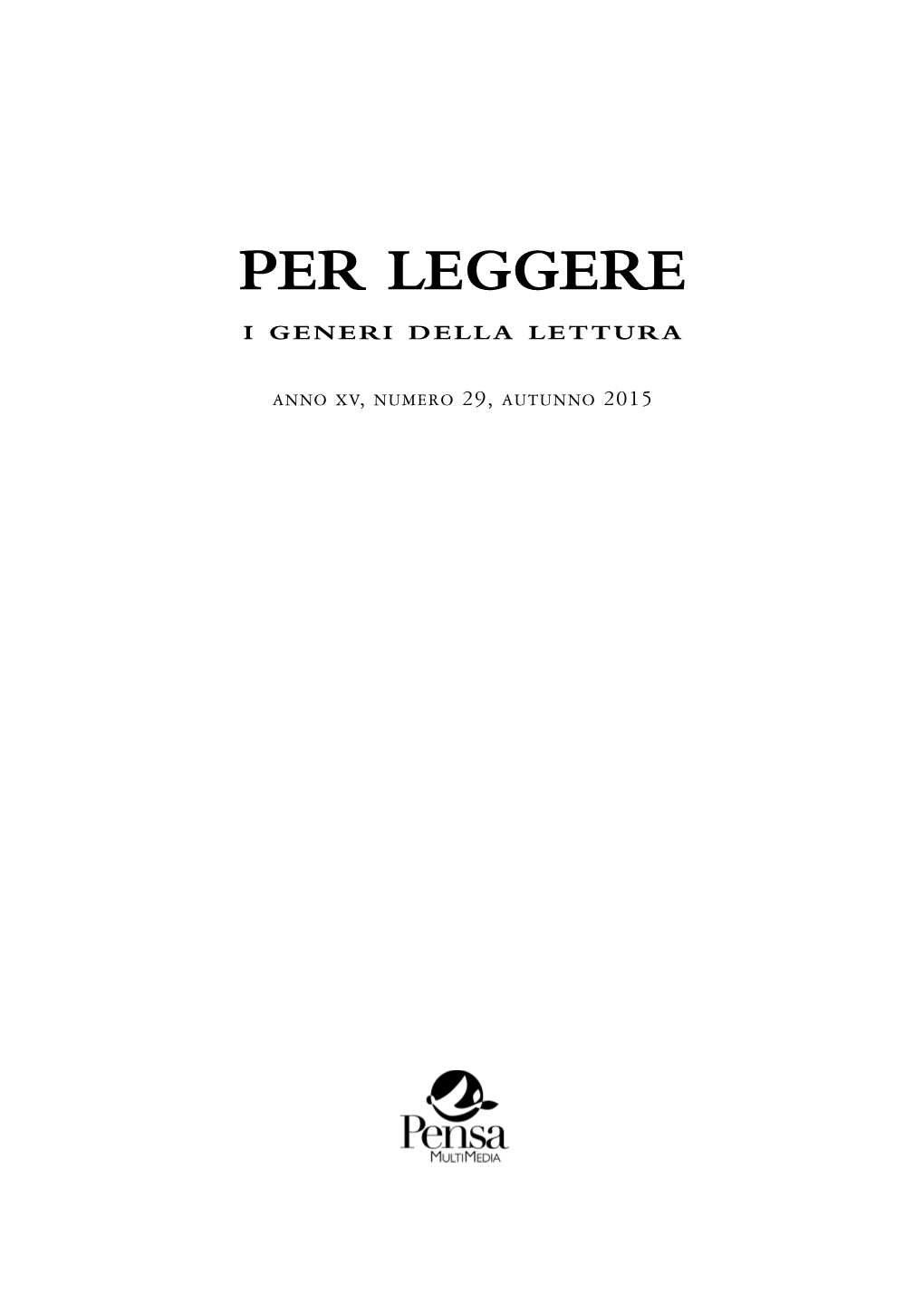 Per Leggere I Generi Della Lettura