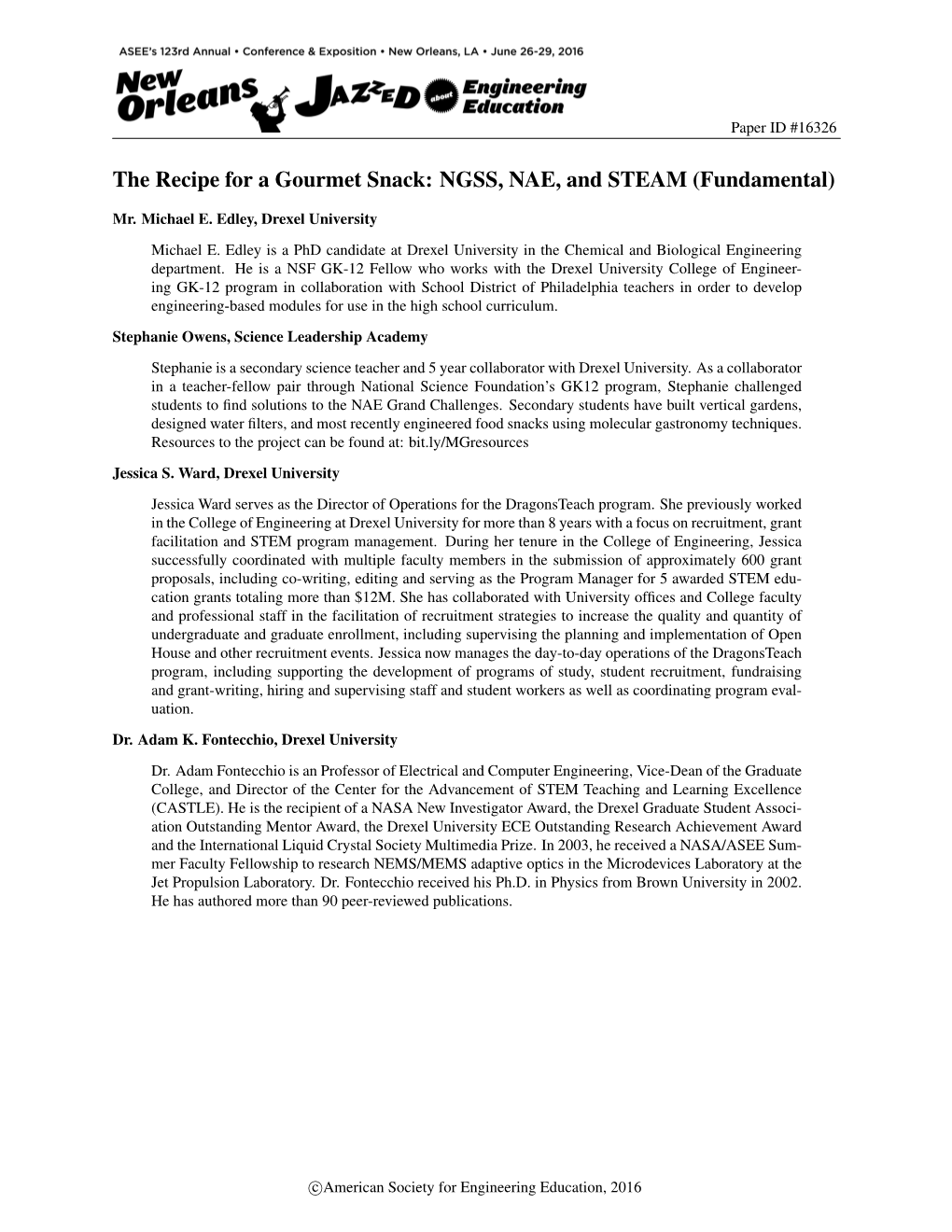 The Recipe for a Gourmet Snack: NGSS, NAE, and STEAM (Fundamental)