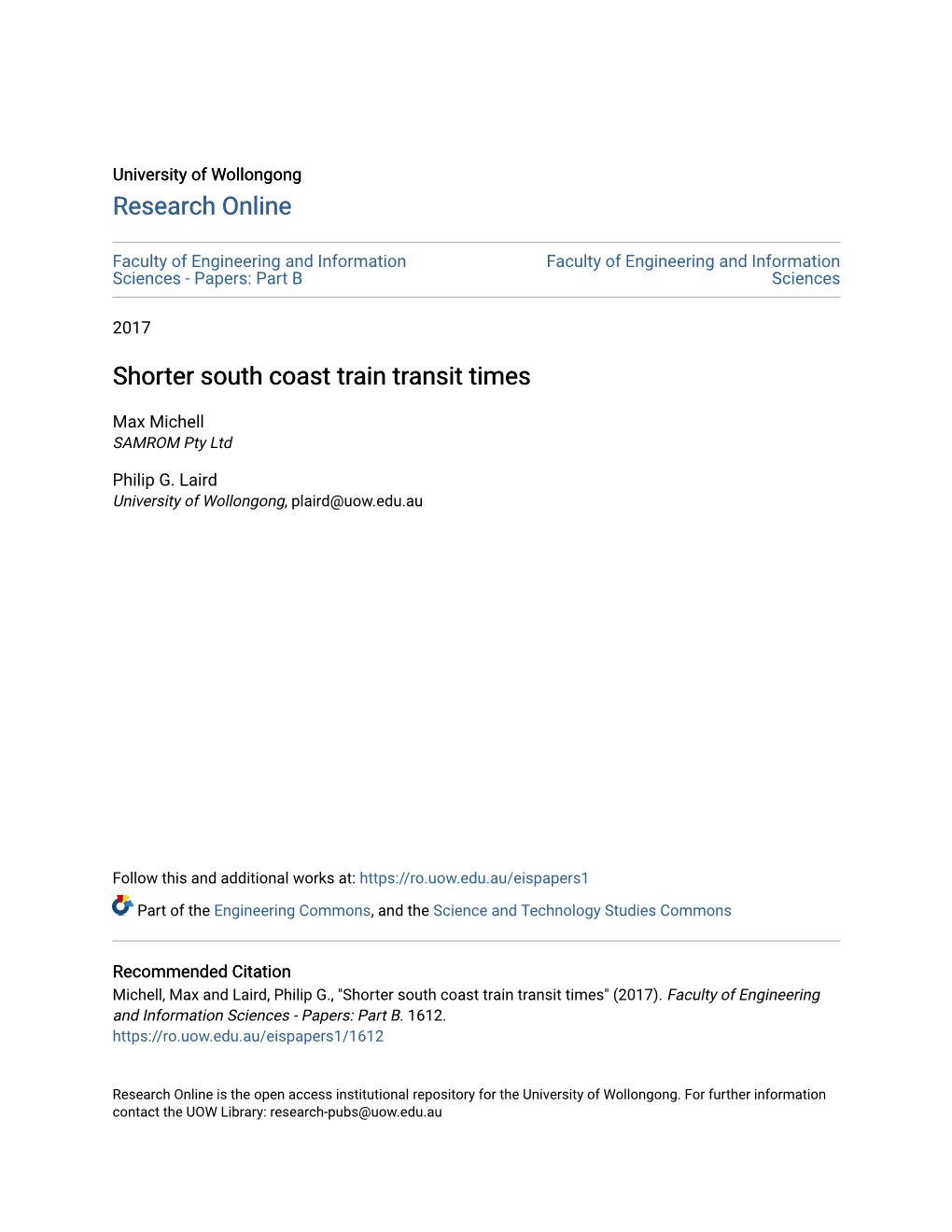 Shorter South Coast Train Transit Times