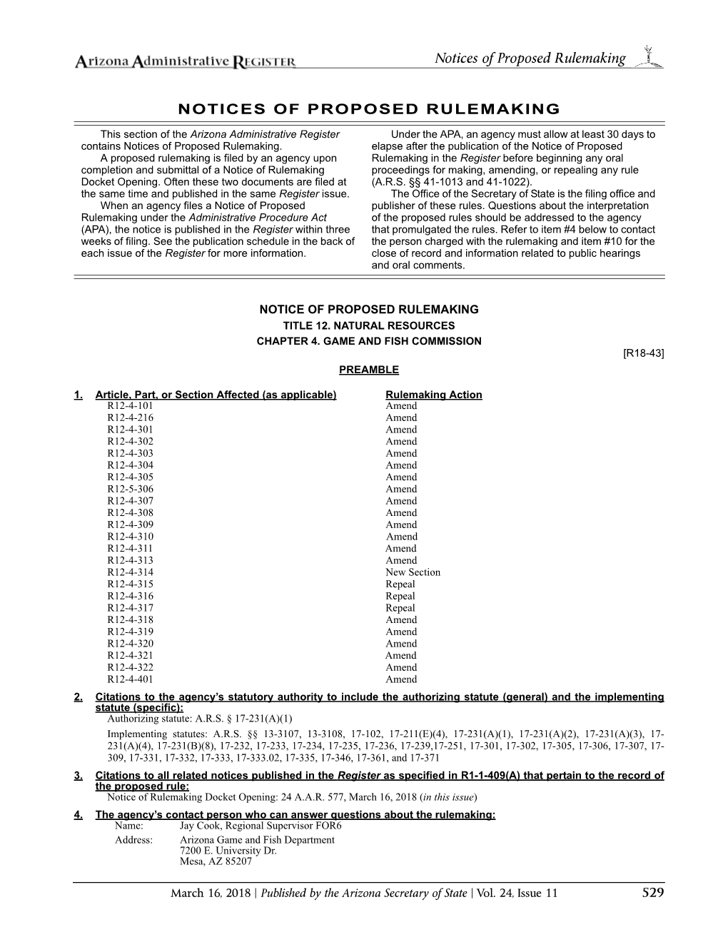 Notices of Proposed Rulemaking