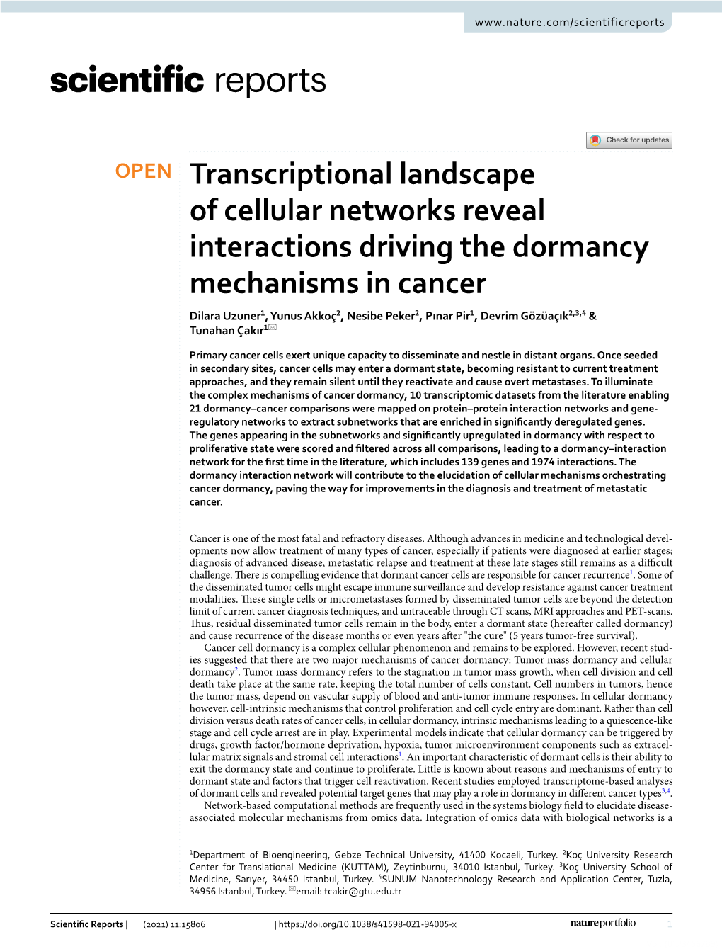 Transcriptional Landscape of Cellular Networks Reveal Interactions Driving