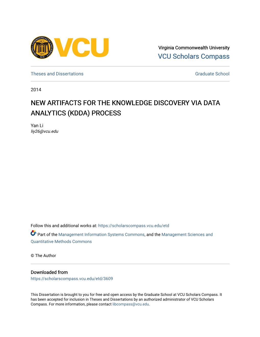 New Artifacts for the Knowledge Discovery Via Data Analytics (Kdda) Process