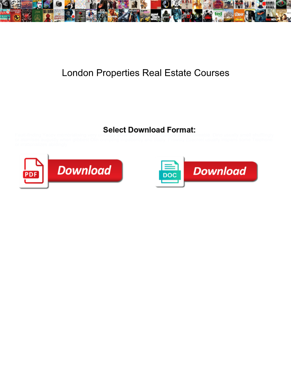 London Properties Real Estate Courses