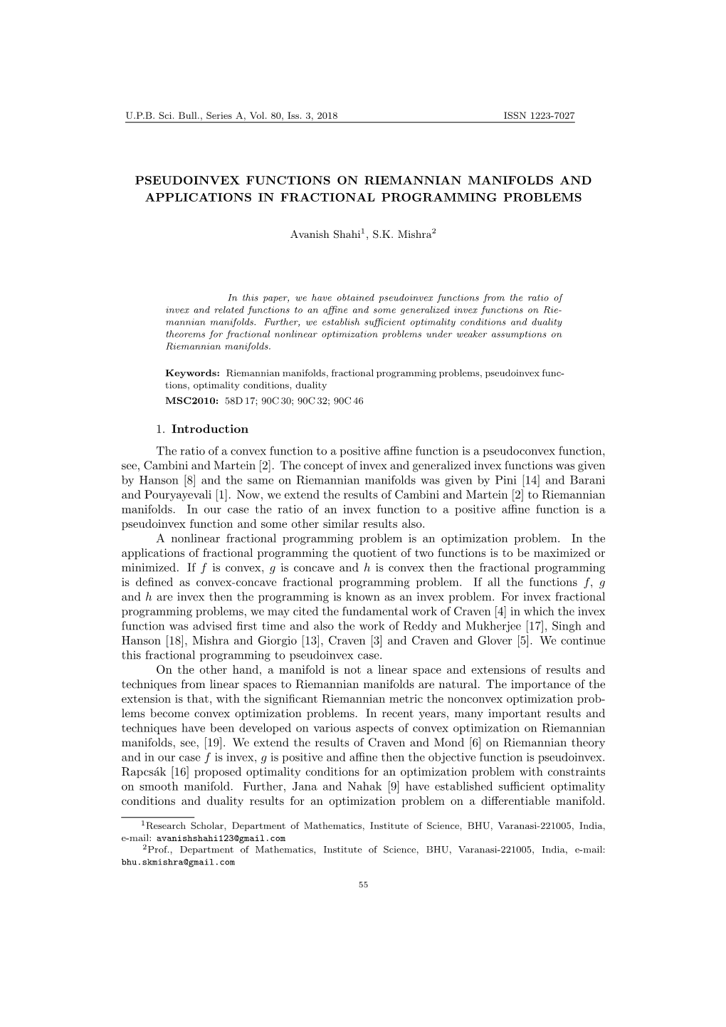 Pseudoinvex Functions on Riemannian Manifolds and Applications in Fractional Programming Problems