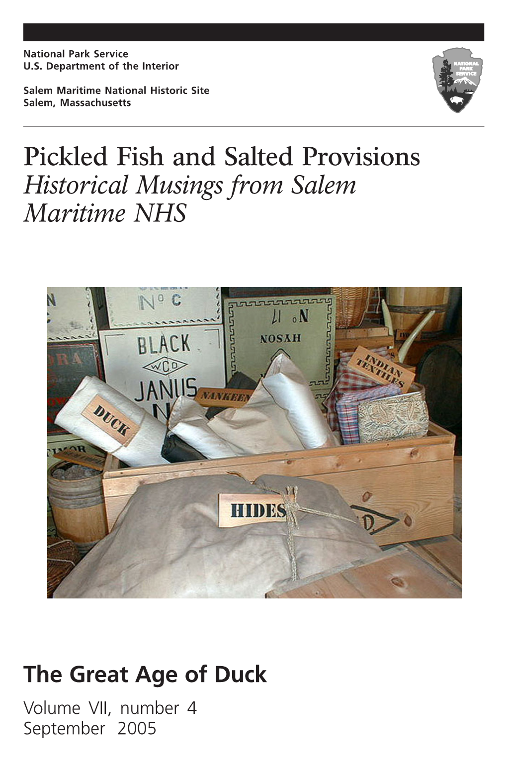 Pickled Fish and Salted Provisions Historical Musings from Salem Maritime NHS