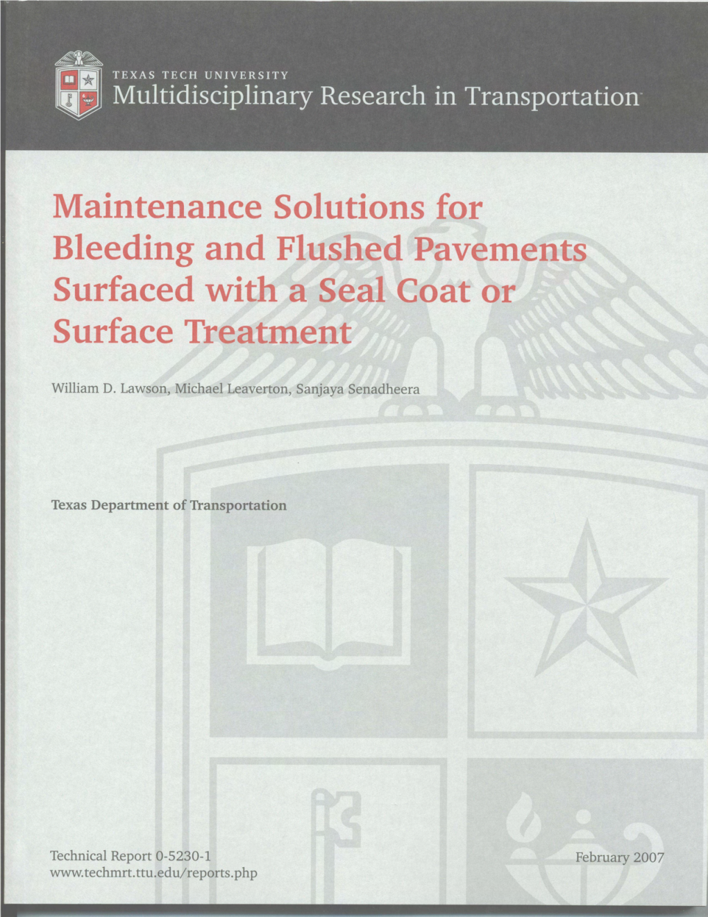 Bleeding and Flushed Pavements Surfaced with a Seal February 2007 Coat Or Surface Treatment 6