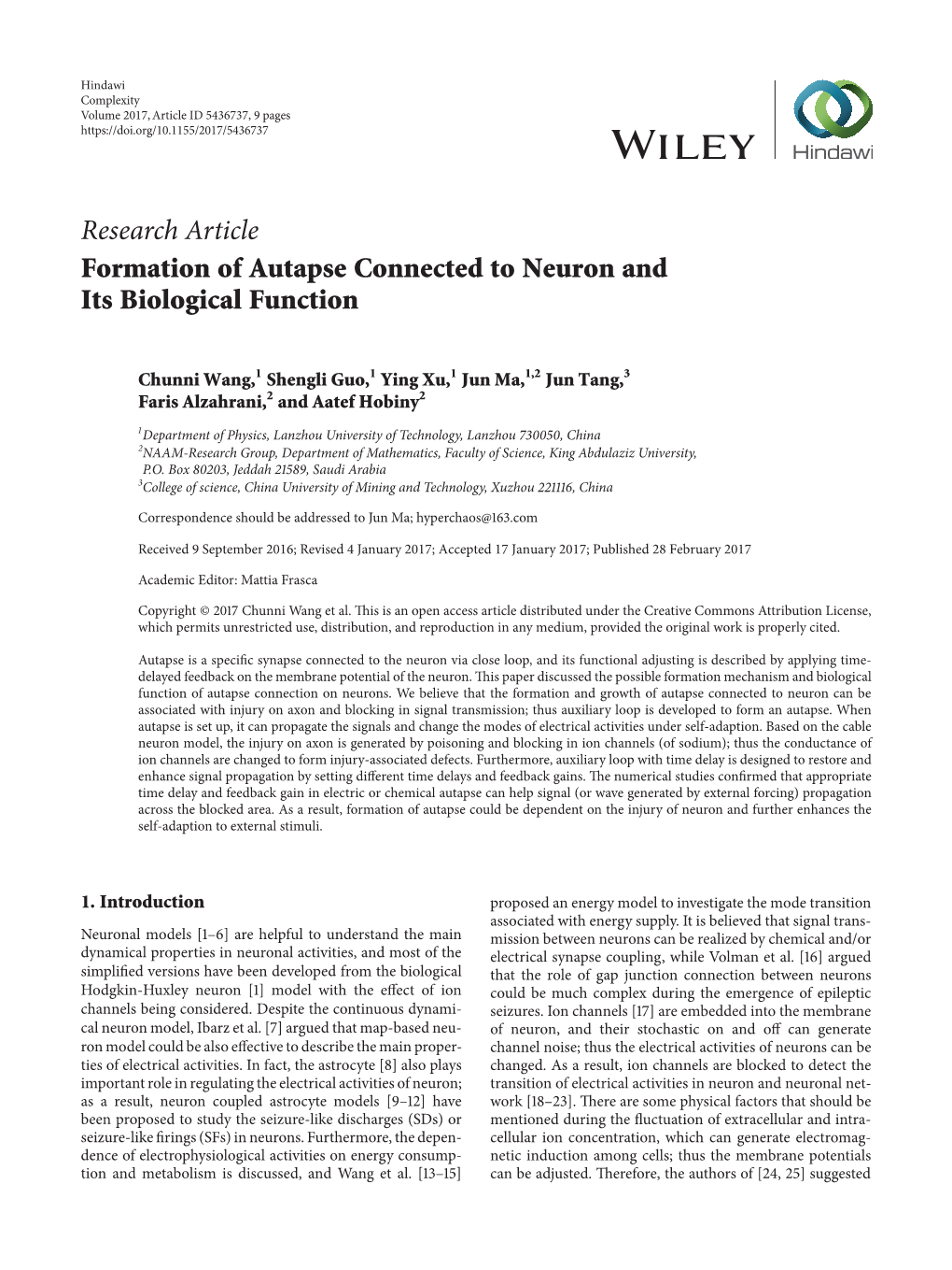 Formation of Autapse Connected to Neuron and Its Biological Function