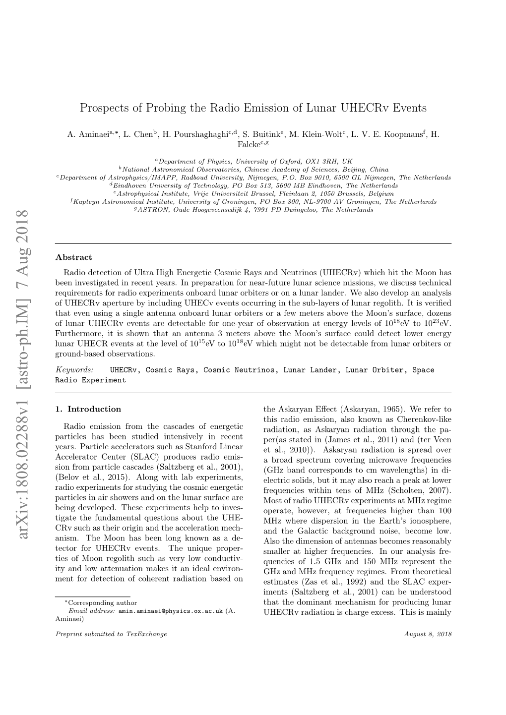 Prospects of Probing the Radio Emission of Lunar Uhecrv Events