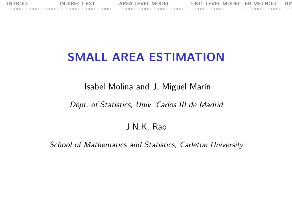 Small Area Estimation