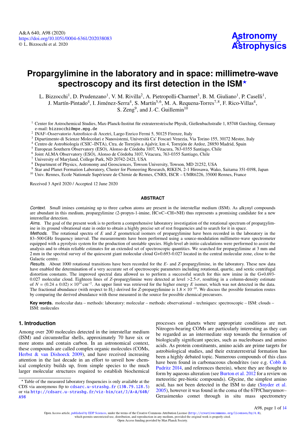 Propargylimine in the Laboratory and in Space: Millimetre-Wave Spectroscopy and Its First Detection in The