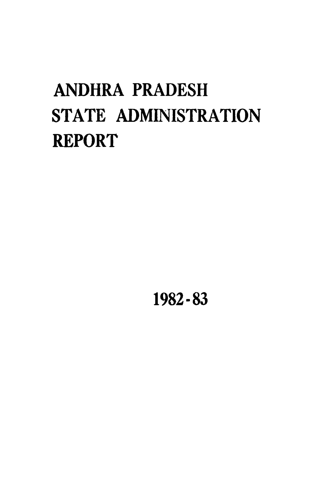 Andhra Pradesh State Administration Report