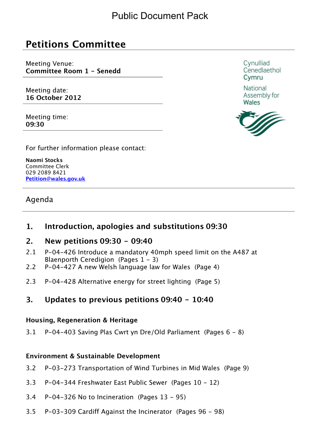 Petitions Committee Public Document Pack