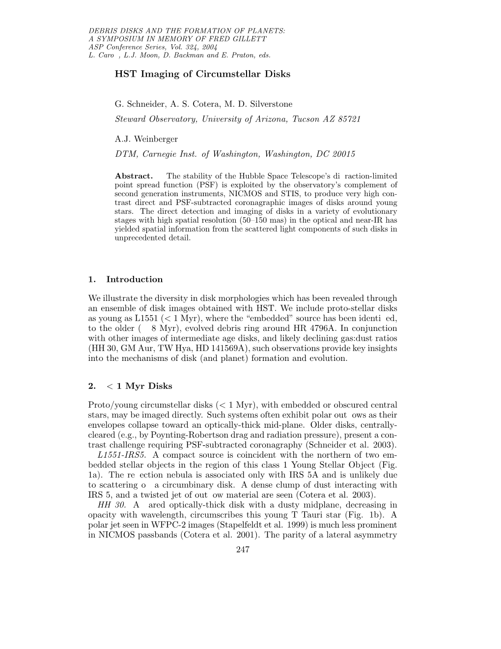 HST Imaging of Circumstellar Disks