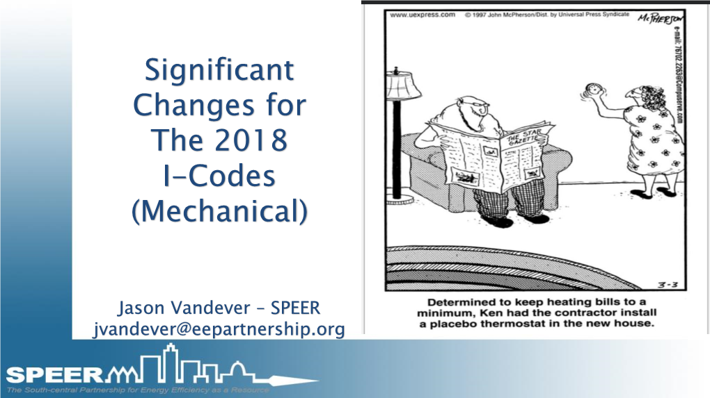 Significant Changes for the 2018 I-Codes (Mechanical)
