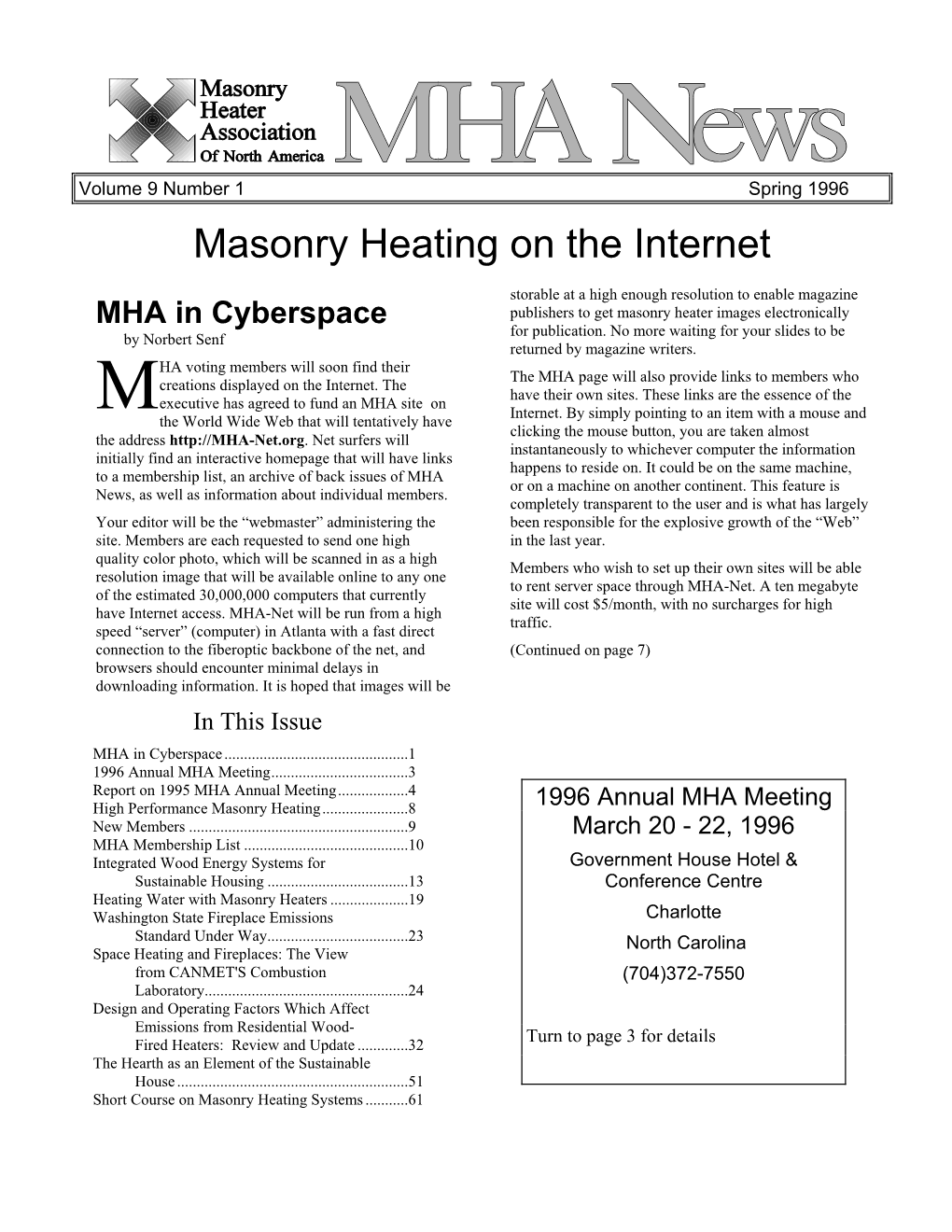 Masonry Heating on the Internet