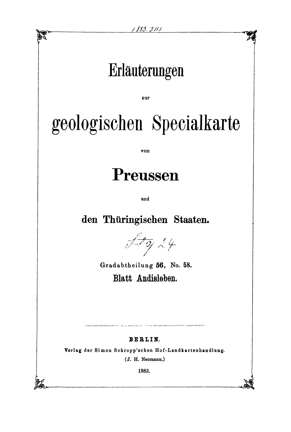 Geologischen Specialkarte