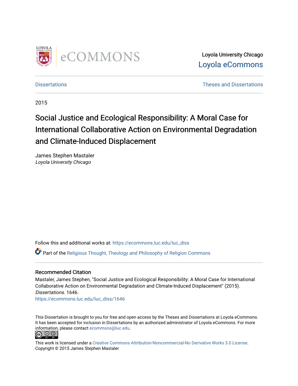 Social Justice and Ecological Responsibility: a Moral Case for International Collaborative Action on Environmental Degradation and Climate-Induced Displacement