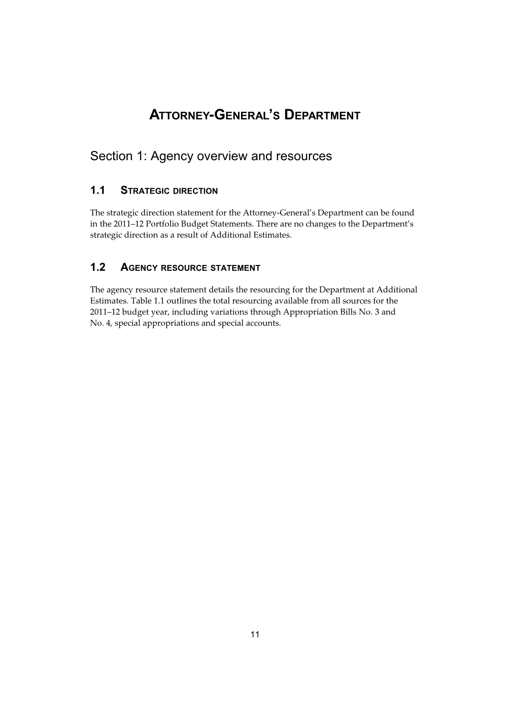 Portfolio Additional Estimates Statements 2011-12 - AGD