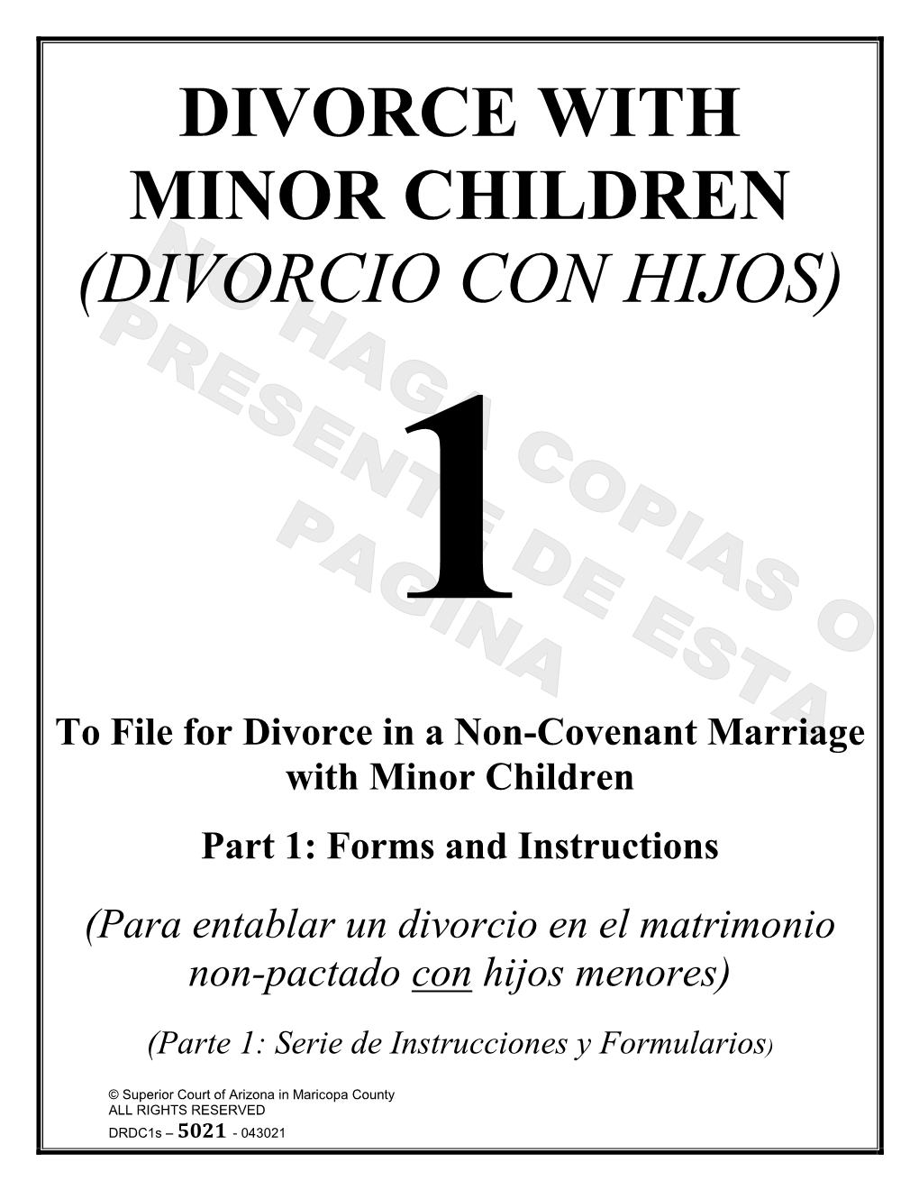 Divorce with Minor Children (Divorcio Con Hijos) 1