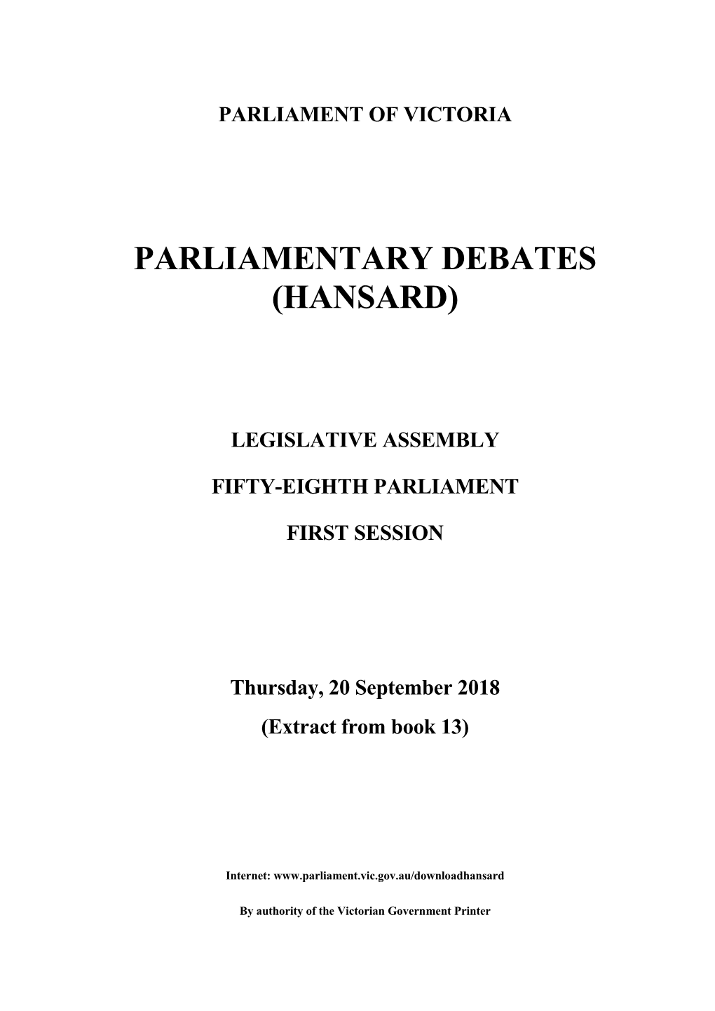 Parliamentary Debates (Hansard)