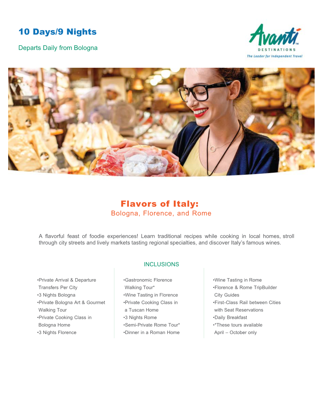 Flavors of Italy: Bologna, Florence, and Rome · Avanti Destinations