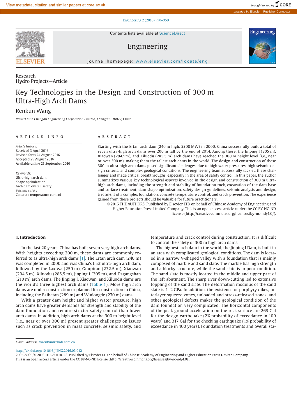 Key Technologies in the Design and Construction of 300M Ultra-High