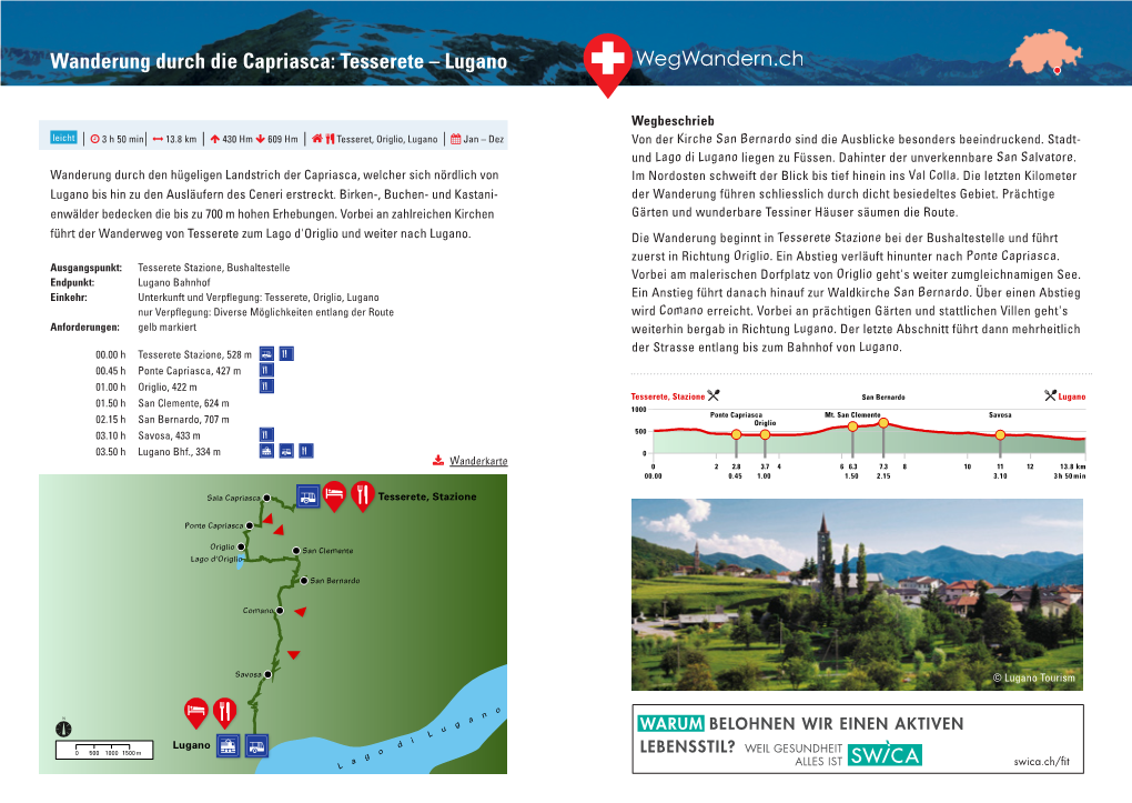 Wanderung Durch Die Capriasca: Tesserete – Lugano