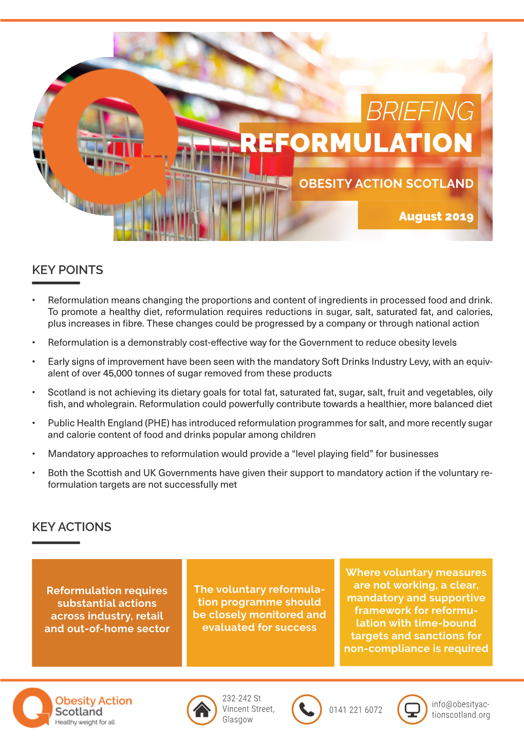 Reformulation Briefing