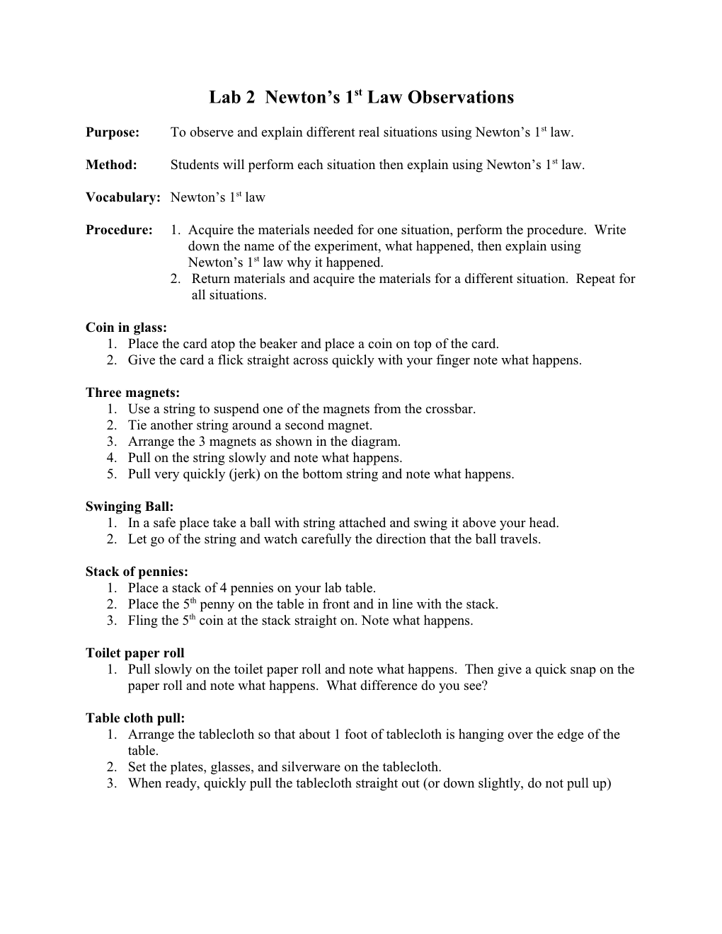 Newton S Laws Observations