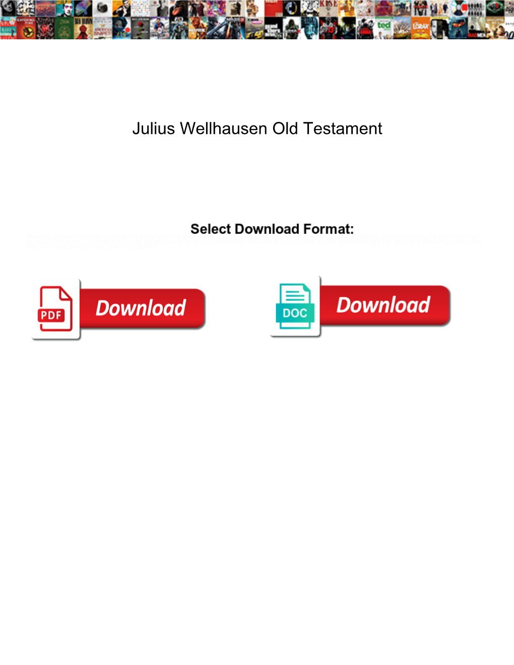 Julius Wellhausen Old Testament