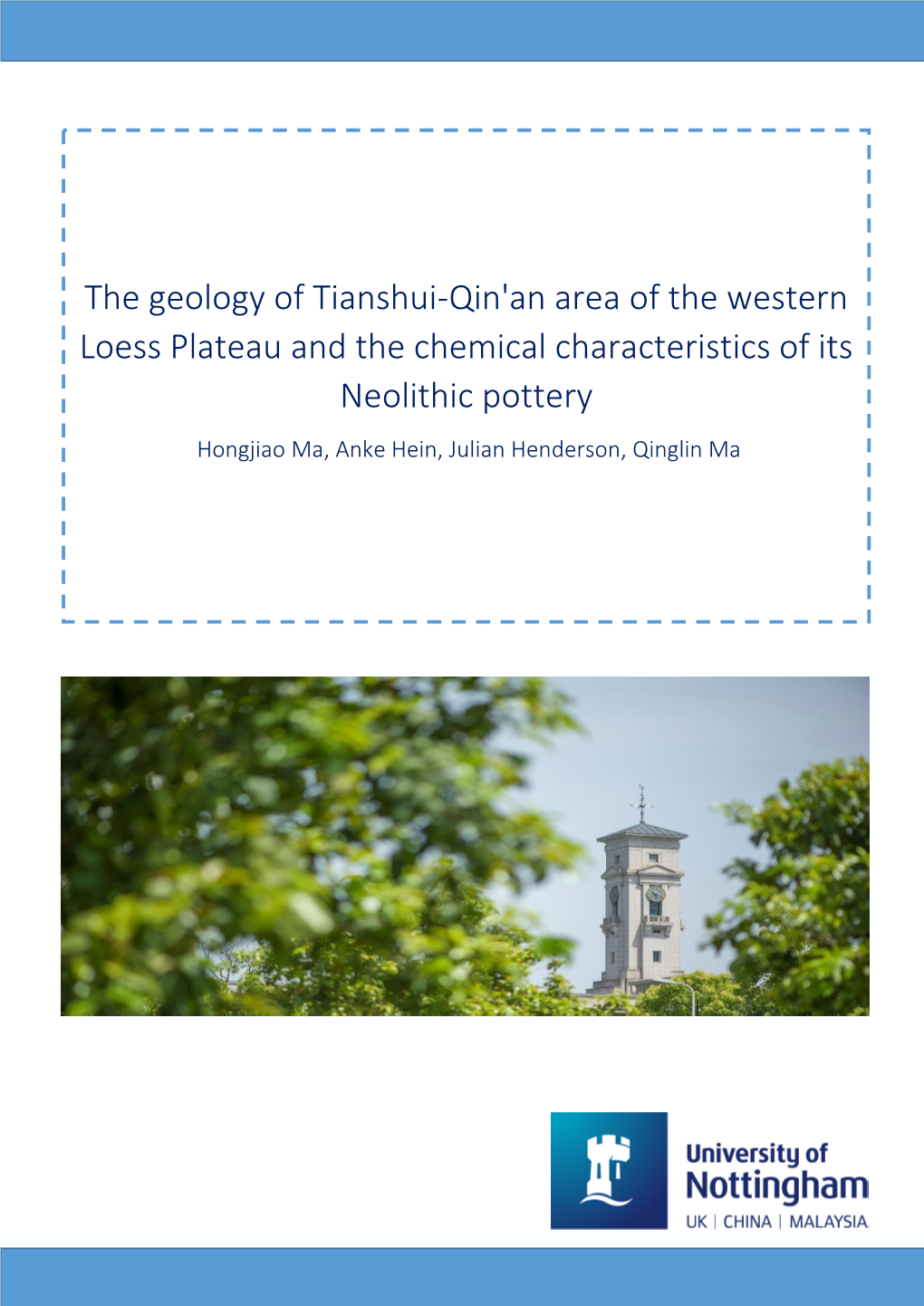 The Geology of Tianshui-Qin'an Area of the Western Loess Plateau And