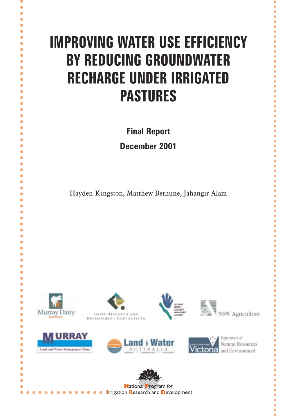 Improving Water Use Efficiency by Reducing Groundwater Recharge Under Irrigated Pastures