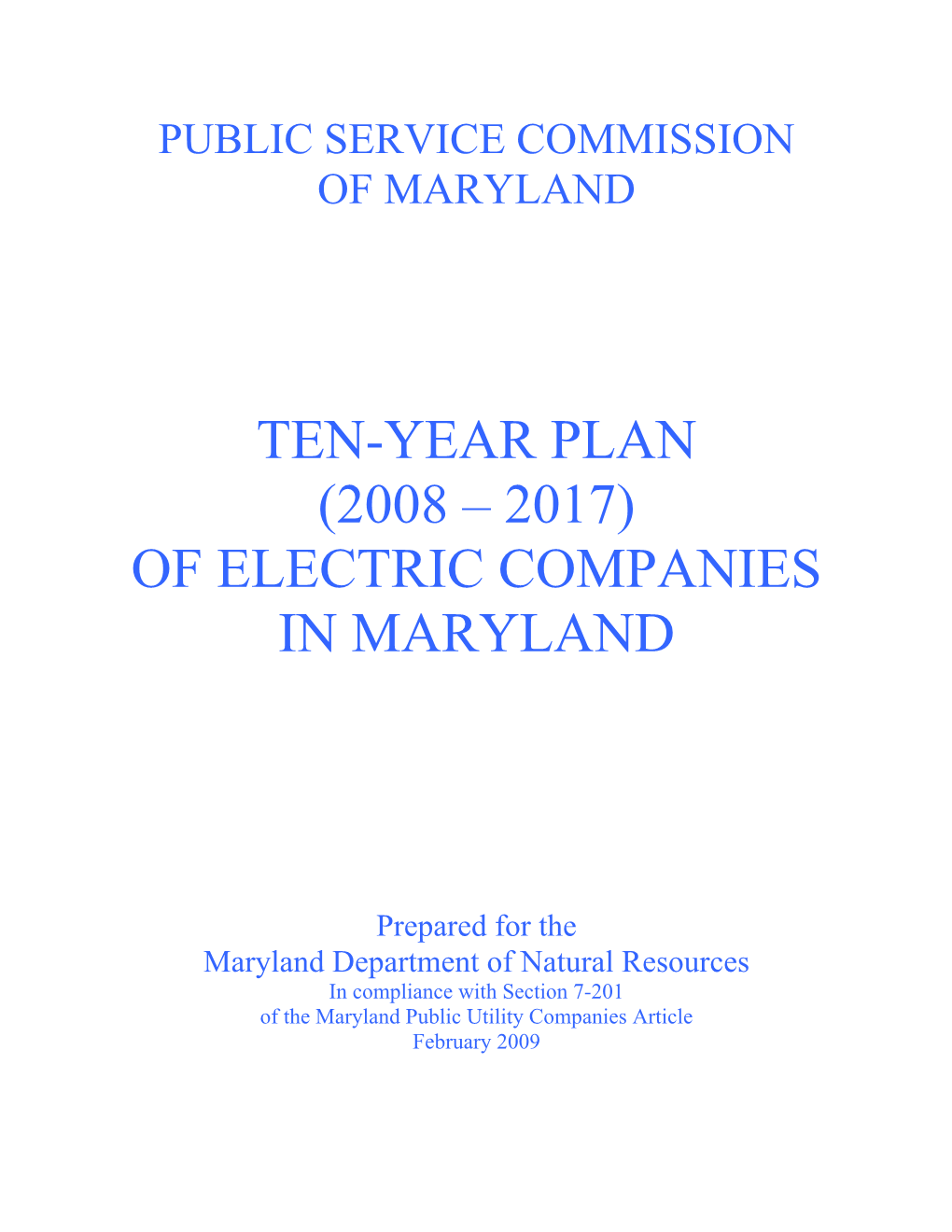 Of Electric Companies in Maryland