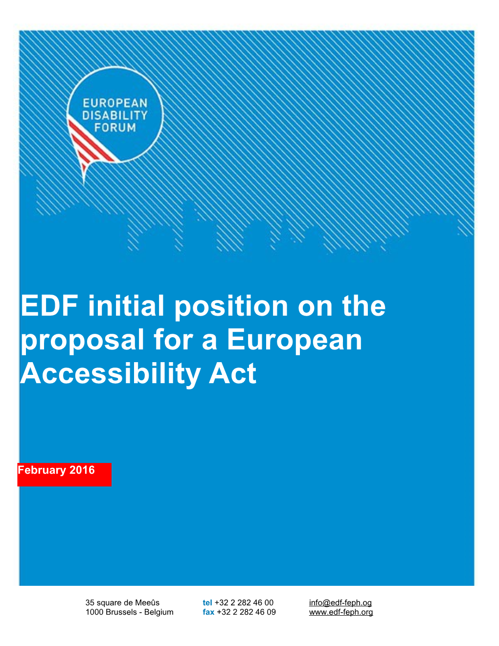 EDF Position on the European Accessibility Act