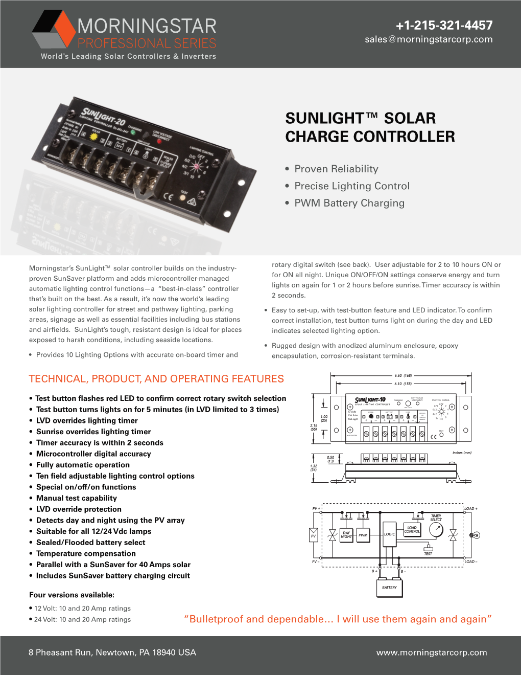 Sunlight™ Solar Charge Controller
