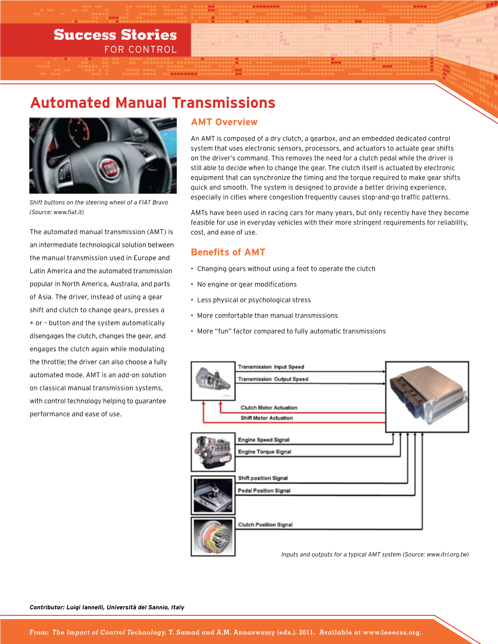 Automated Manual Transmissions AMT Overview