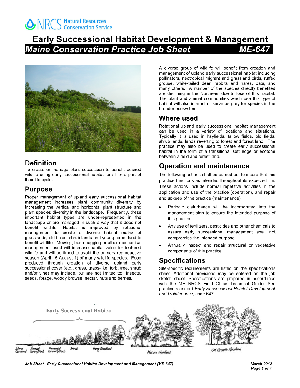 Maine Conservation Practice Job Sheet ME-647