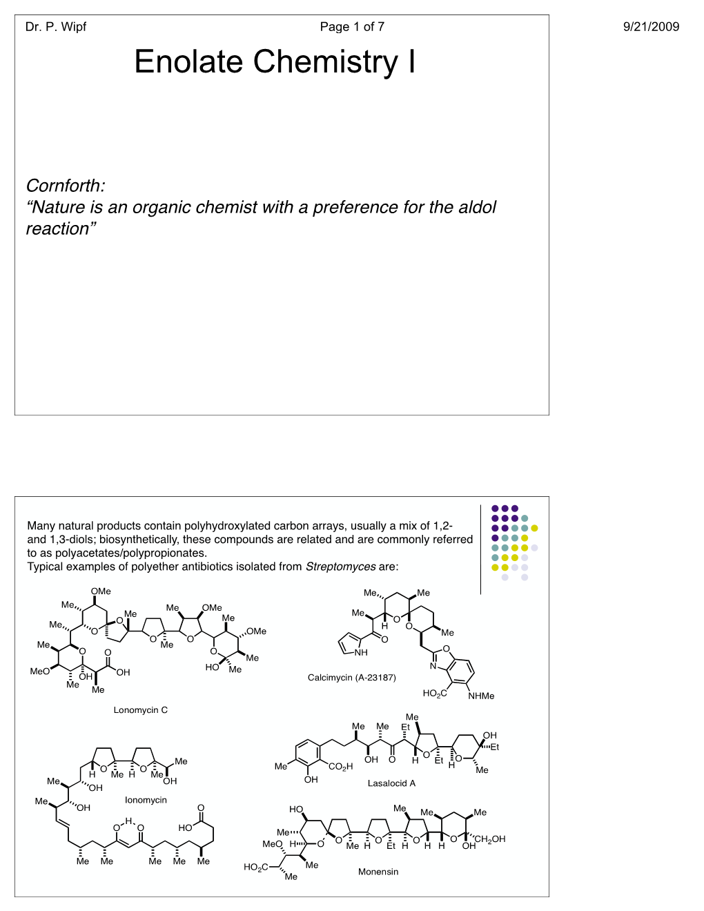 Enolate Chemistry I