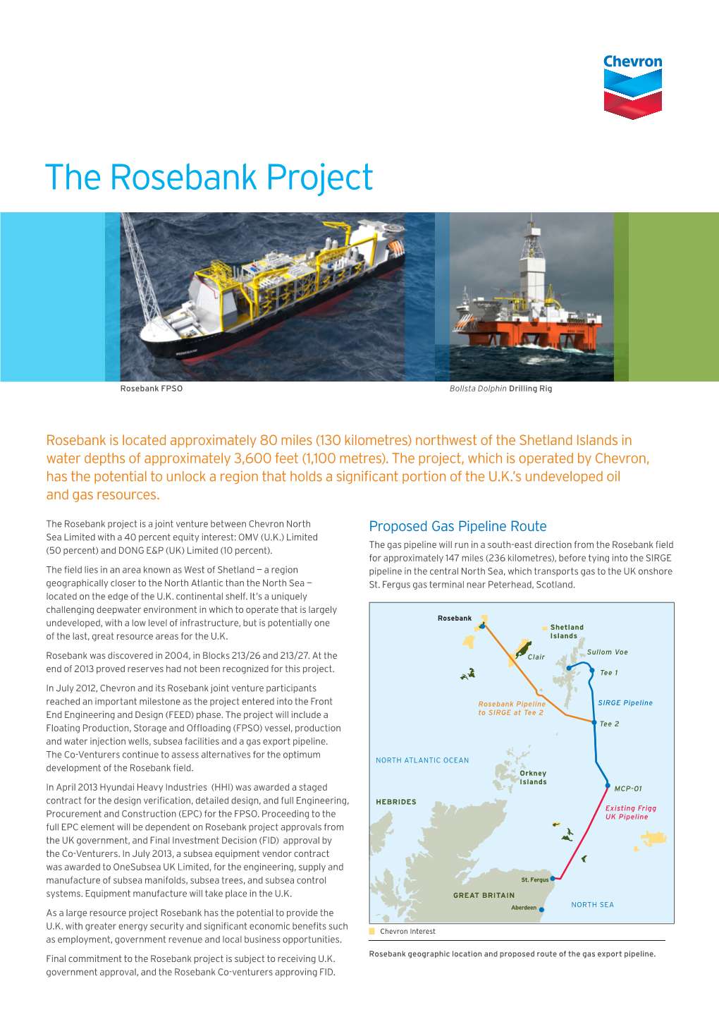 Rosebank Project Fact Sheet