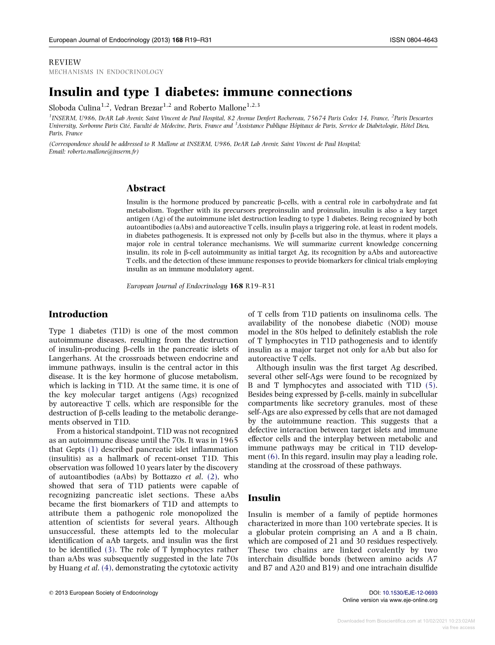 Insulin and Type 1 Diabetes