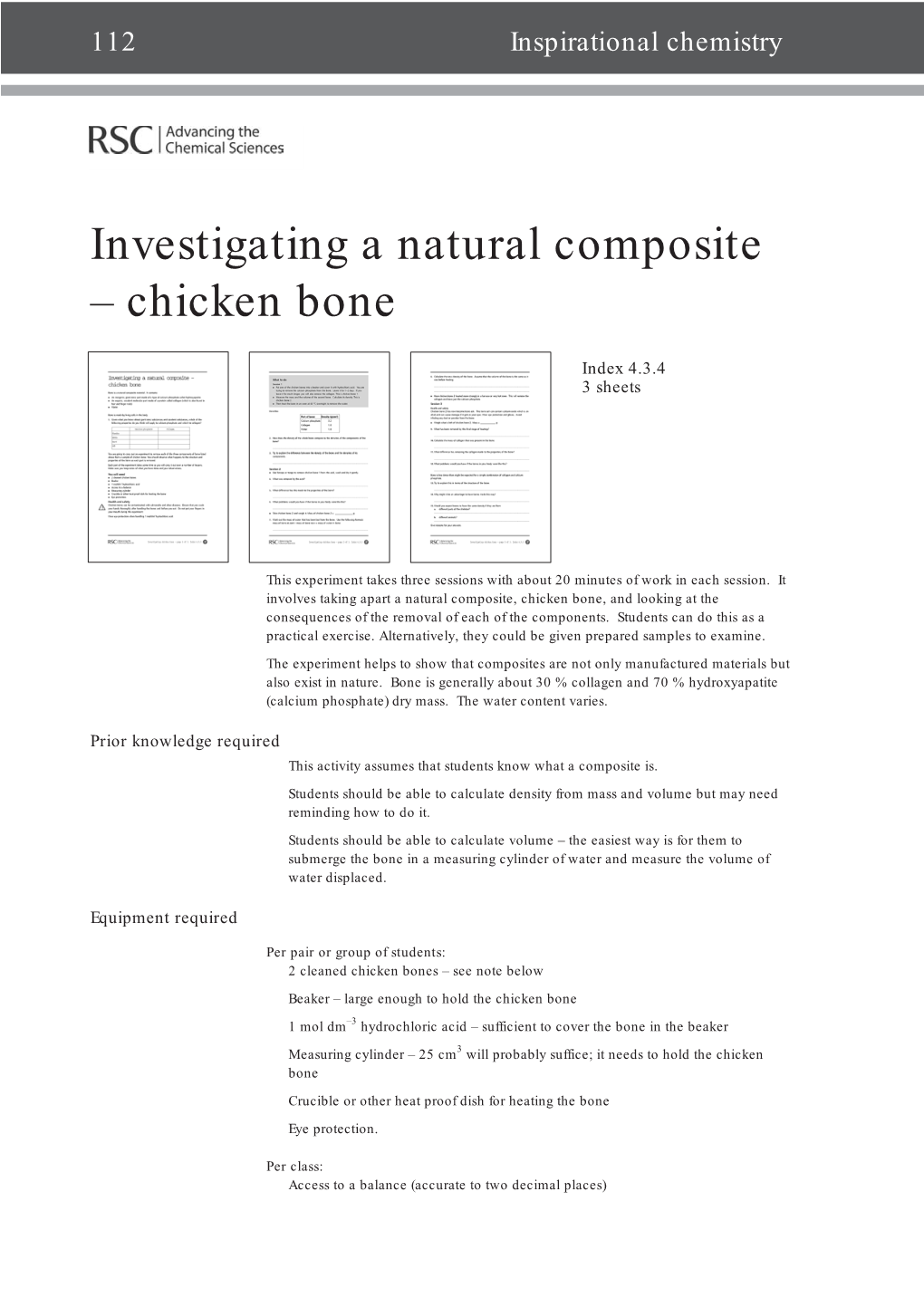 Investigating a Natural Composite – Chicken Bone