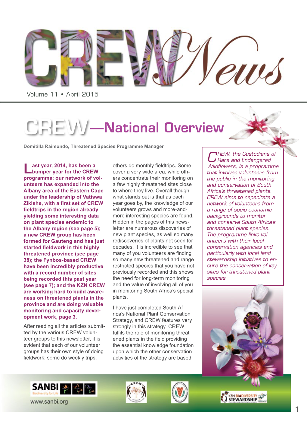 CREW Newsletter – 2015