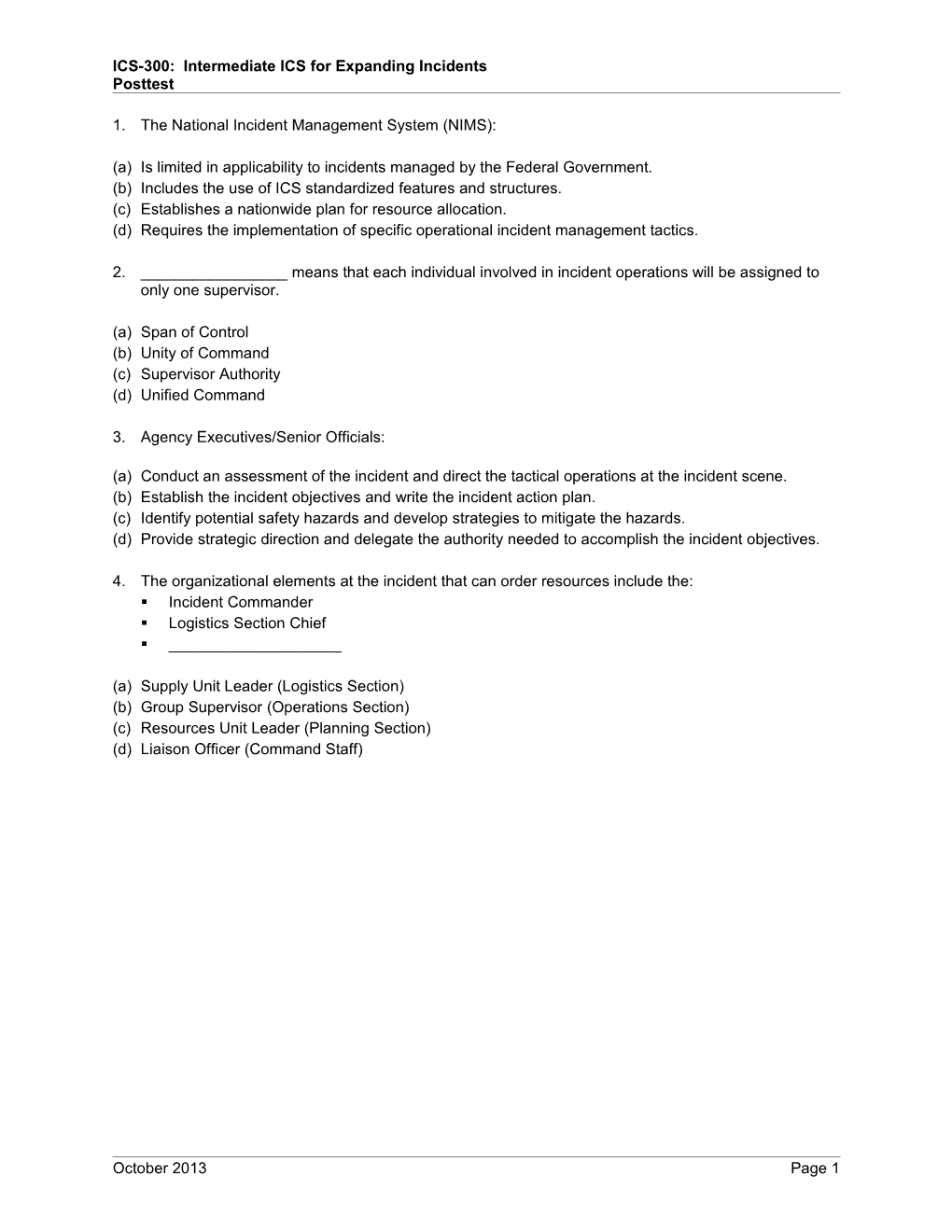 ICS-300: Intermediate ICS for Expanding Incidents